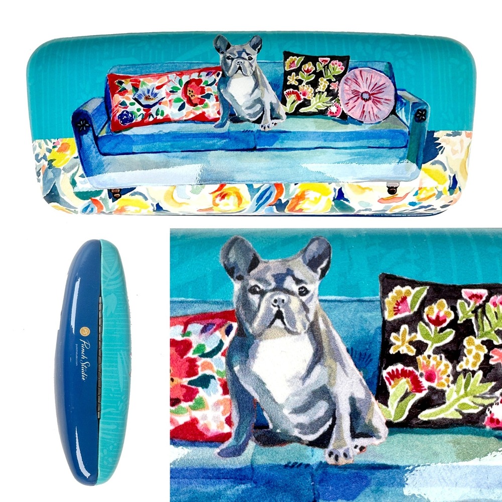 Punch Studio French Bulldog Eyeglass Case Hard Shell Glasses Holder Uptown Dog